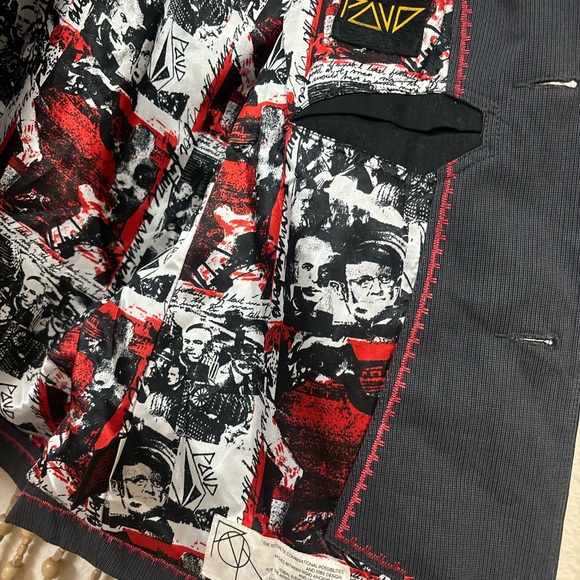 Vintage Volcom Y2K 2000s Scene Punk Pavd Rare Emo Goth Scene Gray Blazer Jacket - Picture 10 of 10